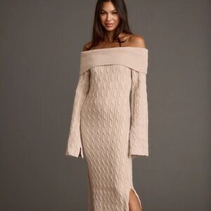 12th Tribe Off-Shoulder Sweater Dress